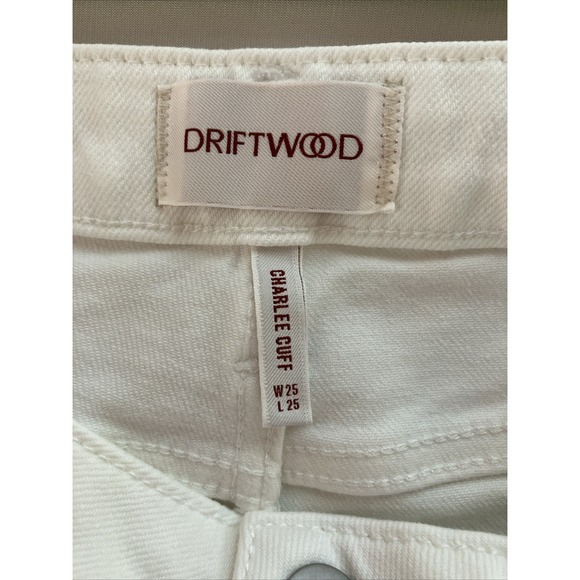 Driftwood Embroidered Floral Jeans Womens 25 White Crop Denim Red Blue Boho NWT - Picture 13 of 16
